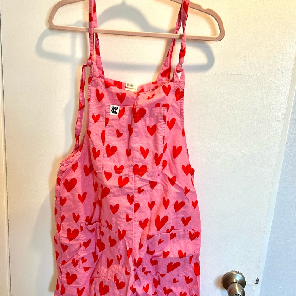 Lucy & Yak Pink Cupid Heart Print Women's Romper - Picture 4 of 6